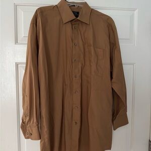 Nautica Brown Dress Shirt Classic Design